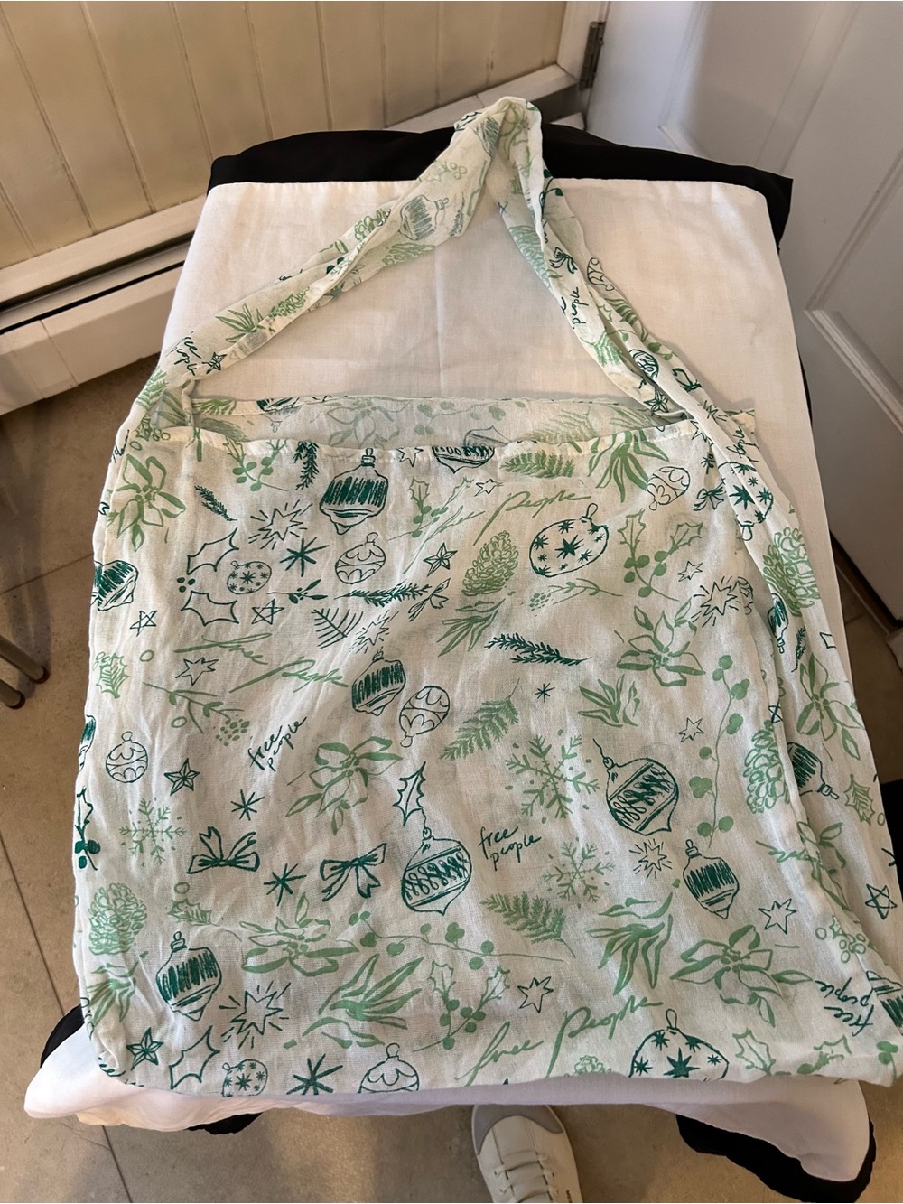 Free People Limited Edition Holiday Large Reusable Muslin Tote Bag 22”x 20”